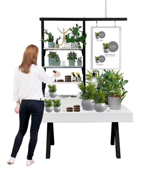 Shopin Maxi Design tuote-esittelypöytä